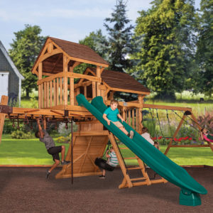 New - Adventure Summit XL 3 Wooden Swing Set