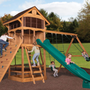 New - Olympian Outlook XL 1C Wooden Swing Set