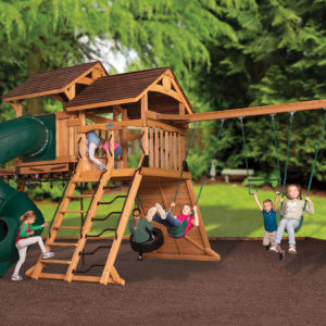 New - Olympian Summit XL 3 Wooden Swing Set
