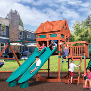 Classic - Olympian Treehouse Jumbo 6 Wooden Swing Set