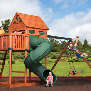 Classic - Titan Treehouse Jumbo 3 Wooden Swing Set