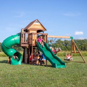 Mystic Cove Wooden Swingset