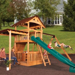 New - Olympian Treehouse XL 2 Swing Set