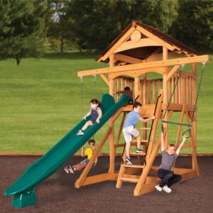 New - Olympian Treehouse XL Space Saver 1 Swing Set