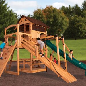 New - Titan Treehouse XL 3 Swing Set
