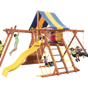 Parrot Island Playcenter w/ BYB Tarp, 4x4 Monkey Bars